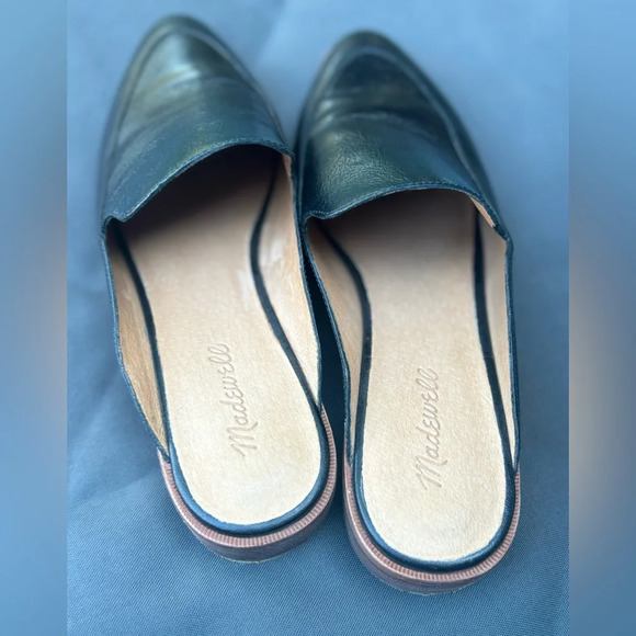 Madewell The Frances Loafer Mule Sandal Women's 9.5 Black Leather Slip On Flat - Picture 5 of 6